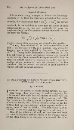 On the system of conics which pass through the same four points.