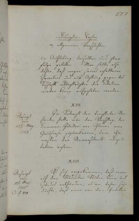 [Auszug aus:] Übersendung eines Schreibens zum Fall des Kammerjunkers von Thienen.