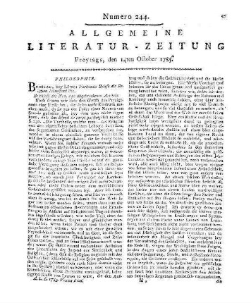 Spalding, J. J.: Vertraute Briefe, die Religion betreffend (Beschluss des in Nro. 242 abgebrochenen Artikels)