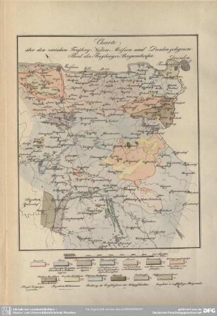 Charte über den zwischen Freyberg Nossen Meissen und Dresden gelegnen Theil der Freyberger Bergamtsrefier