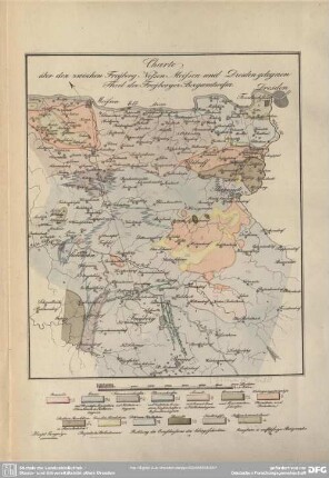 Charte über den zwischen Freyberg Nossen Meissen und Dresden gelegnen Theil der Freyberger Bergamtsrefier