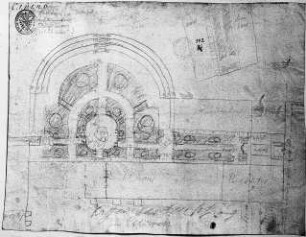 Eigenhändige Ideenskizze August des Starken zum Zwinger als Orangerie