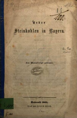 Ueber Steinkohlen in Bayern