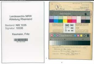 Entnazifizierung Fritz Kaumann , geb. 06.05.1900 (Elektromeister)