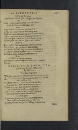 Descriptio longi temporis, qua diu aliquid futurum significamus.