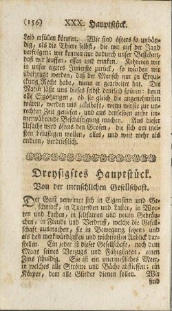 Dreysigstes Hauptstück. Von der menschlichen Gesellschaft.