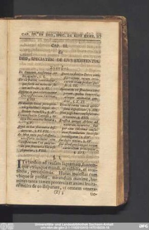 Cap. III. de Deo, Speciatim De Eius Existentia.