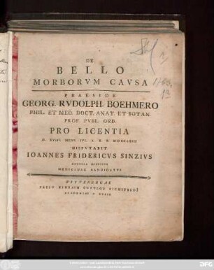 De Bello Morborvm Cavsa