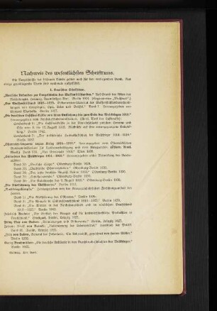 Nachweis des wesentlichsten Schrifttums.