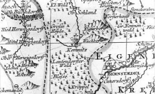 Bernstadt auf dem Eigen-Kemnitz. Oberlausitzkarte, Schenk, 1759