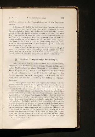 § 121-124: Unregelmässige Verbindungen.