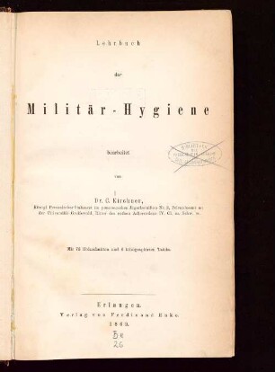 Lehrbuch der Militär-Hygiene