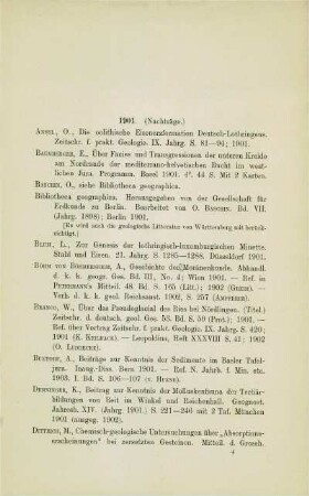 [Nachträge zur Litteratur von 1901]