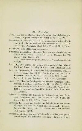 [Nachträge zur Litteratur von 1901]