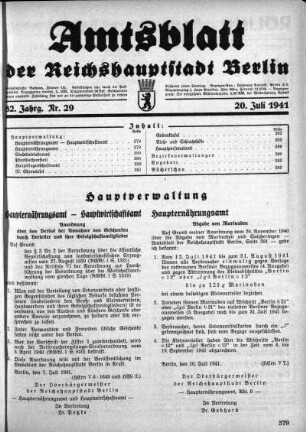 1941,29: Nr. 29, 20. Juli 1941