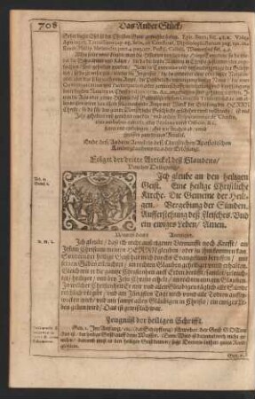 Folget der dritte Artickel deß Glaubens/ Von der Heiligung.