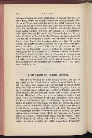 Dritte Periode der italischen Literatur.