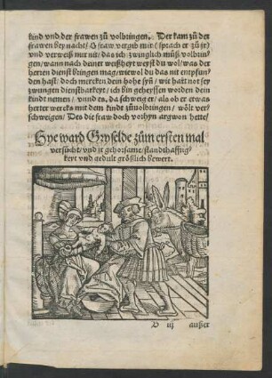 Hye ward Gryselde zum ersten mal versucht/ und ir gehorsame ... und gedult größlich bewert.