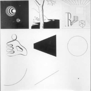 Methodisches Blatt. Pinsel, Feder, Tusche, Spritztechnik; 58 x 58 cm (1935; H. Rose)