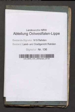 Erblasser: Grabenkamp, Dorothea Agnese, geb. Willmeyer: