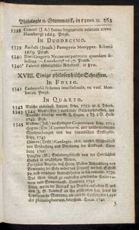 XVII. Einige philologische Schriften