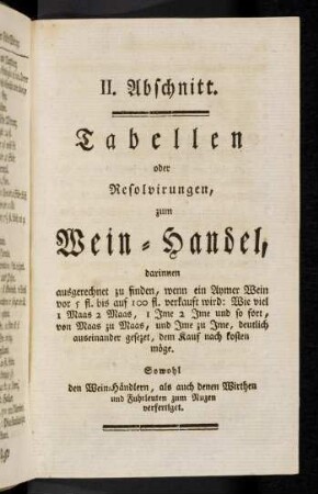 25-56, II. Tabellen zum Wein-Handel