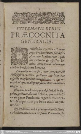 Praecognita Generalia