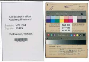 Entnazifizierung Wilhelm Pfaffhausen , geb. 03.01.1892 (Laborant)