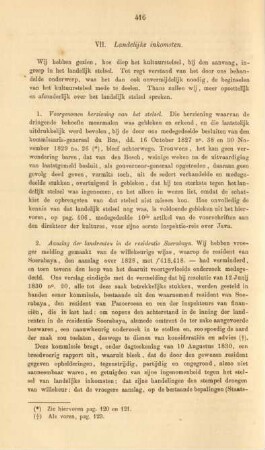 VII. Landelijke inkomsten