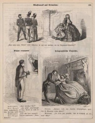 "Waffenrock und Crinoline" "Poste restante" "Telegraphische Depesche"