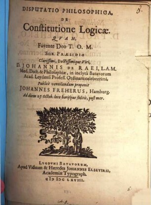 Disp. philos. de constitutione logicae