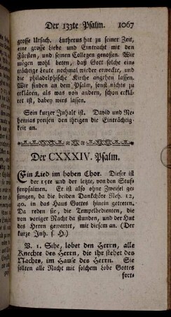 Der CXXXIV. Psalm.