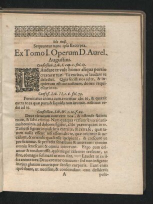 Ex Tomo I. Operum D. Aurel. Augustini.