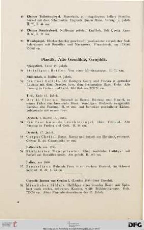 Plastik, Alte Gemälde, Graphik (Nr. 51-88)