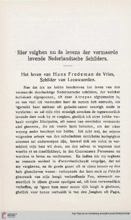 Hier volghen nu de levens der vermaerde levende Nederlandtsche Schilders
