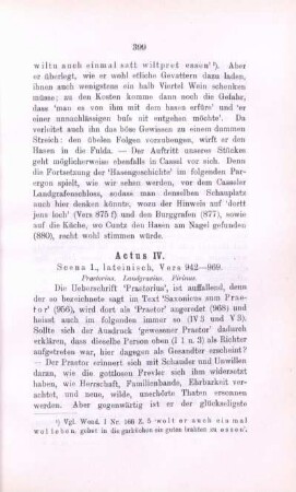 Actus IV. Scena 1., lateinisch, Vers 942 - 969. Praetorius. Landgravius, Ficinus.