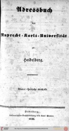 Wintersemester 1842/1843