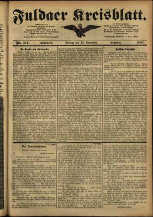 Ausgabe vom Freitag, den 29. November 1907.