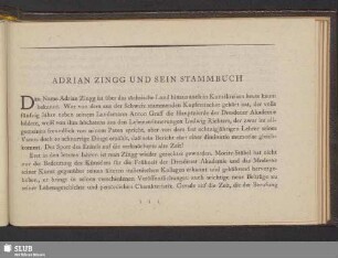 Adrian Zingg Uns Sein Stammbuch
