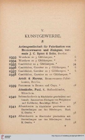 V: Kunstwerke (Nr. 2333-2452)