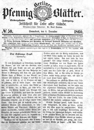 No. 50, Sonnabend, den 8. December