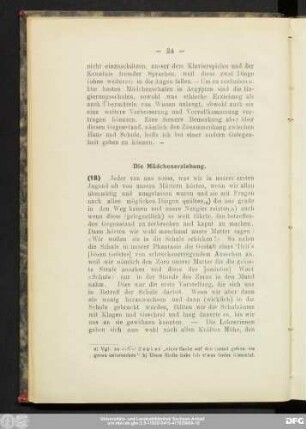 Die Mädchenerziehung.