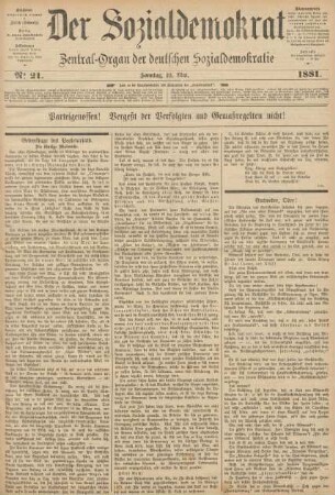No 21. Sonntag, 22. Mai. 1881.