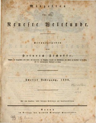 Miszellen für die neueste Weltkunde. 2. 1808