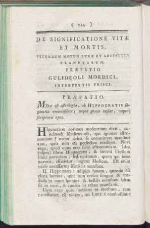 De Significatione Vitae Et Mortis