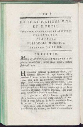 De Significatione Vitae Et Mortis