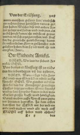 Der Siebende Artickel.