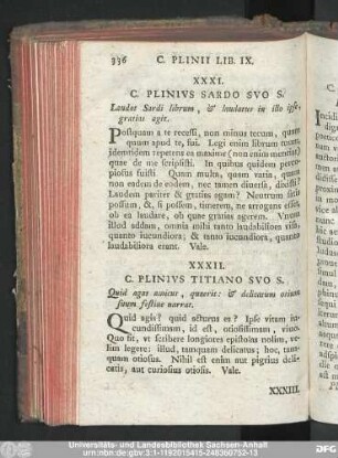 XXXI. C. Plinius Sardo Suo S. Laudat Sardi librum, & laudatus in illo ipse, gratias agit.