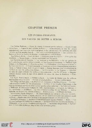 Chapitre premier: Les ivoires profanes. Les valves de boites a miroir