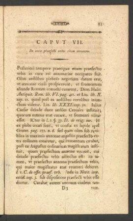 Caput VII. De cura praefecti urbis circa annonam